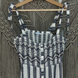 Summer Maxi Dress White & Blue stripes